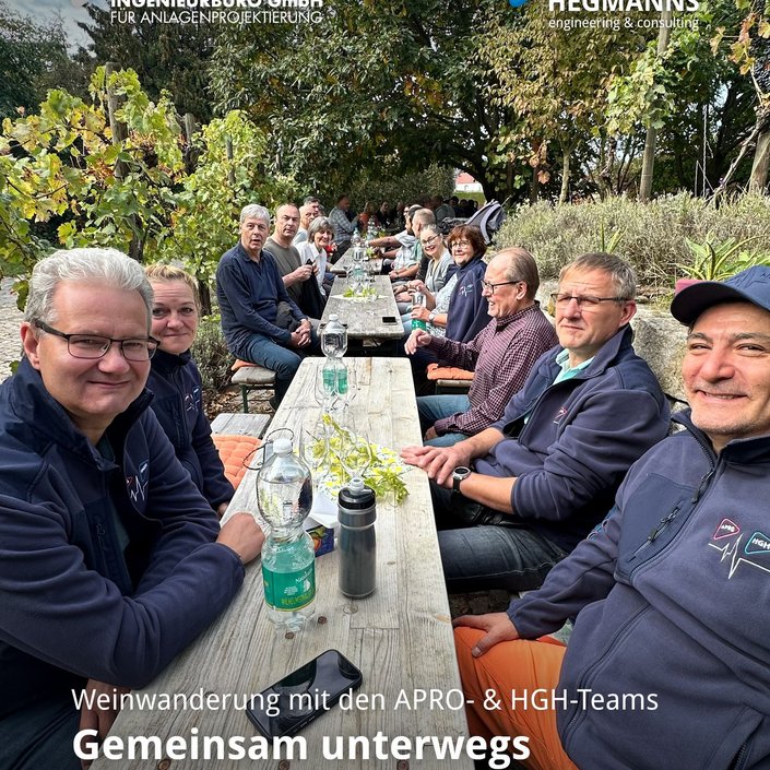 Raus aus dem Büro und gemeinsam auf Tour. 🍇

Am Mittwoch haben die Teams der APRO Ingenieurbüro GmbH und der H&G...